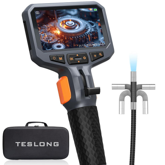 Teslong 1080P Beweglicher Kopf Endoskopkamera 8.5mm | 1.55m. Schwarze, schlanke 8.5mm Sonde. Prüft enge Hohlräume präzise.