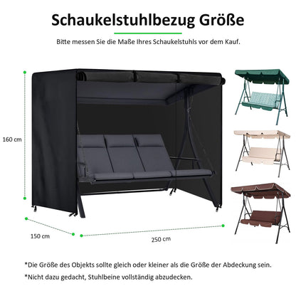 PATWING Hollywoodschaukel Abdeckung 3-4 Sitzer 600D Oxford