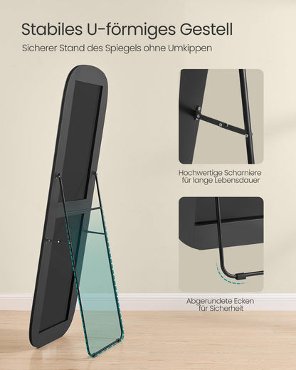 SONGMICS Ganzkörperspiegel 160 x 50 cm, Standspiegel, tintenschwarz