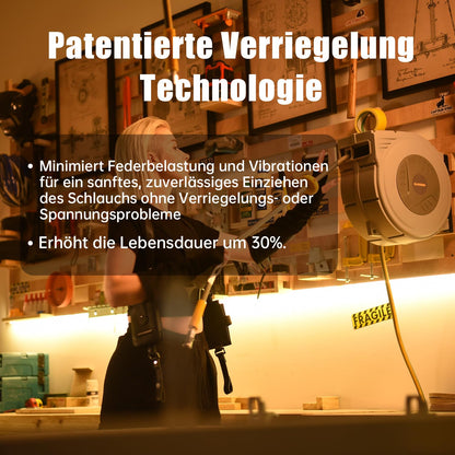 GLAHODEN Druckluftschlauchtrommel 20m+2m mit 9.5mm Schlauch