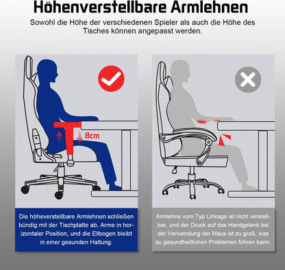 Homimaster Gaming & Bürostuhl Ergonomisch - Verstellbar