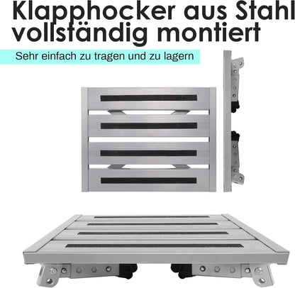 XARILK Aluminium Klapptritt Trittstufe - 3-stufig, Grau