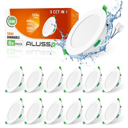 ALUSSO LED Einbaustrahler Dimmbar CCT - 12er Set IP44