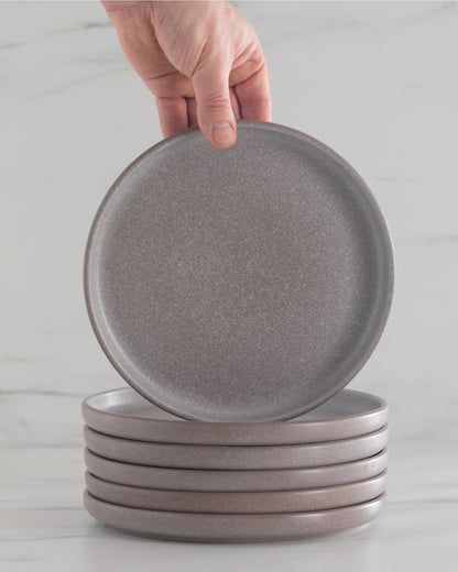 Steingut Geschirrset 24-tlg für 6 Pers. Urban Style matt Grau-braun