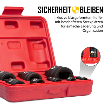 Mr.wintek Schlagadapter-Set 8-teilig, Stecknuss-Adapter 1/4" bis 1"