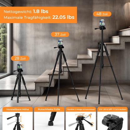 CIGMAN Kreuzlinienlaser CM701T 3x360 Grad mit 1,2 m Aluminium-Stativ