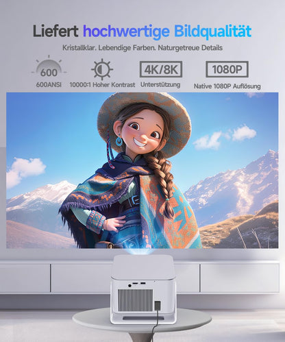 Alwtniet HY350MAX Mini Beamer Full HD Smart Projektor mit Android 14