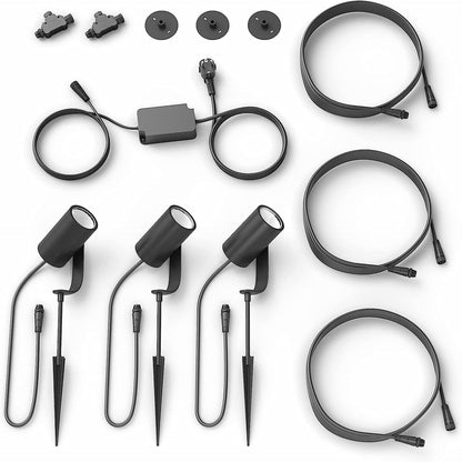 Philips Hue Lily Gartenstrahler Basis Set 3er Pack Schwarz