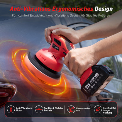 Avhrit Akku Exzenter-Poliermaschine 6 Zoll, 2x 4000 mAh, 6000 U/min