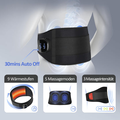 Comfytemp Wärmegürtel Rücken mit Massage, Akku, 9 Wärmestufen