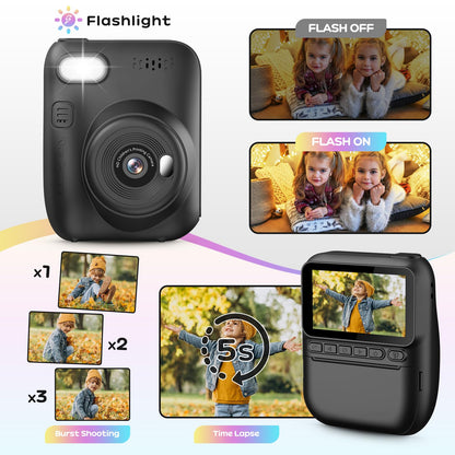 GREENKINDER Kinderkamera Sofortbildkamera H2, 14 MP, 3-Zoll-Display
