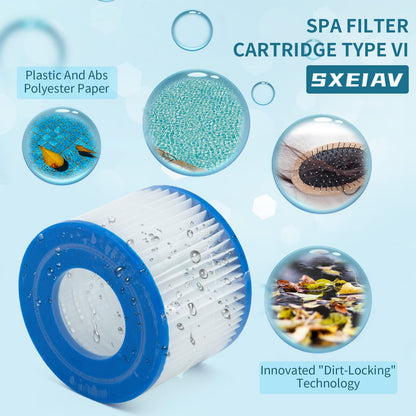 SXEIAV Filterkartuschen Typ VI, 16 Stück, für Bestway Flowclear Spa