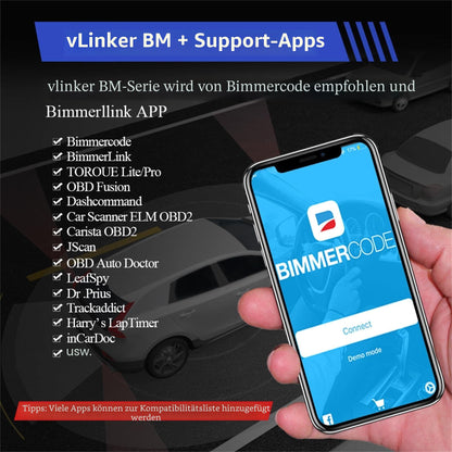 vLinker BM+ OBD2 Bluetooth Diagnose Scan Tool für iOS, Android
