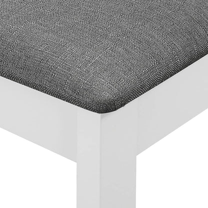 vidaXL Esszimmerstuhl Set – 2 Stk. Weiss Massivholz Gepolstert