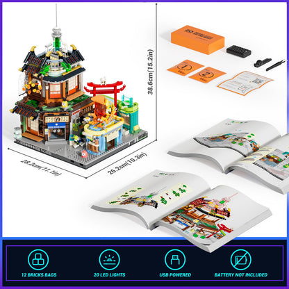 FUNWHOLE Cyberpunk Japanisches Izakaya LED-Baustein Set