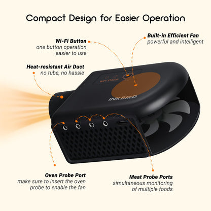 Inkbird Grillgebläse Bluetooth WiFi 4 Sonden für Smoker