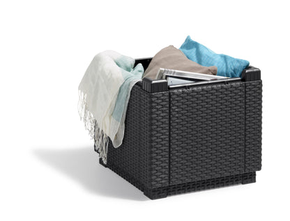 Allibert by Keter Cube Hocker mit Stauraum inkl. Kissen, grau