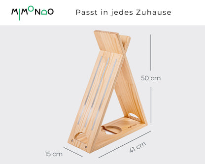 MIMONDO Tonieregal für 60 Tonies aus Holz - Stehend & Hängend