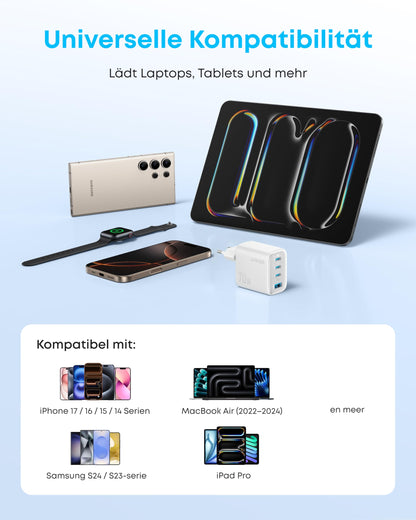 Anker Zolo 70W USB-C Ladegerät, 4-Port Netzteil, kompakt (A121C)