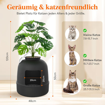 Lifewit Katzenklo Blumentopf Versteckte Katzentoilette XXL - Schwarz