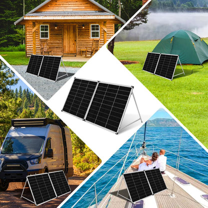 DOKIO Solarkoffer 200W mit Laderegler – für 12V & Power Station