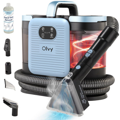 Olvy Teppichreiniger PRO – Polsterreiniger und Nasssauger mit Dampf für Teppiche, Sofas und Matratzen
