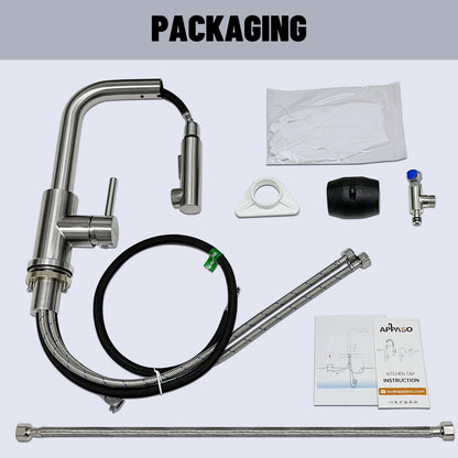 APPASO Niederdruck Ausziehbare Küchenarmatur - 2 Strahlarten