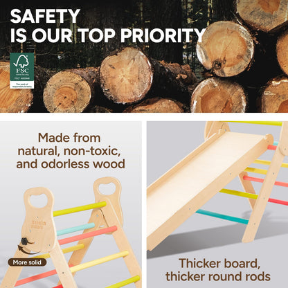 Giant bean Kletterdreieck Indoor 5-in-1 Montessori – Regenbogen S