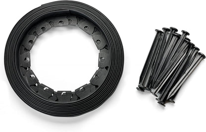 WDB Flexible Rasenkante Kunststoff 30m 5cm mit Nägeln - Schwarz