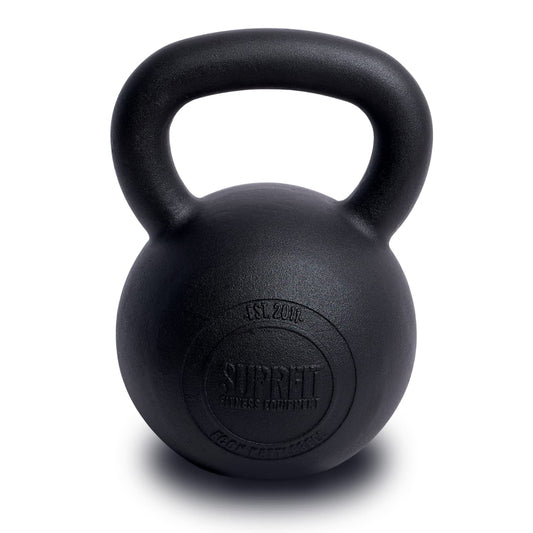 SUPRFIT Econ Professional Kettlebell - 28Kg Schwarz. Schwarzer Gusskörper mit Griff. Für Krafttraining, z.B. Swings und Presses.
