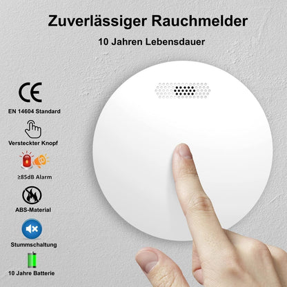 XINDUM Rauchmelder 10 Jahre Batterie, TÜV zertifiziert, 5er Set