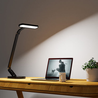 JKSWT LED Schreibtischlampe dimmbar mit USB-Ladeanschluss, schwarz