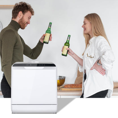 YU YUSING Mini Geschirrspüler mit 5L Wassertank – Tisch Weiss