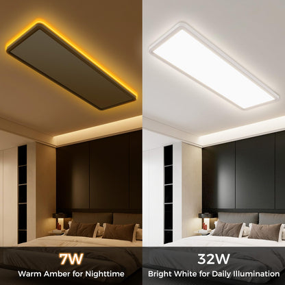 slochi LED Deckenleuchte flach, dimmbar, 3000K-6500K, Fernbedienung
