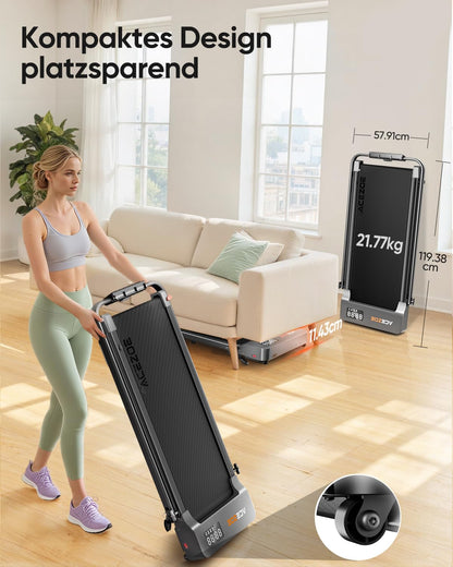 Acezoe P12 Laufband klappbar, Walking Pad mit Steigung, bis 135 kg