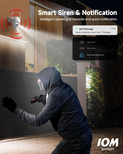 Smart 5MP WLAN Überwachungskamera Aussen PTZ - 2er Set