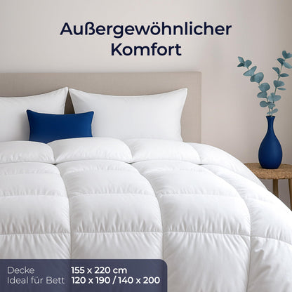 Dreamzie Daunendecke 155x220 cm – Ganzjahresdecke mit Daunen & Federn