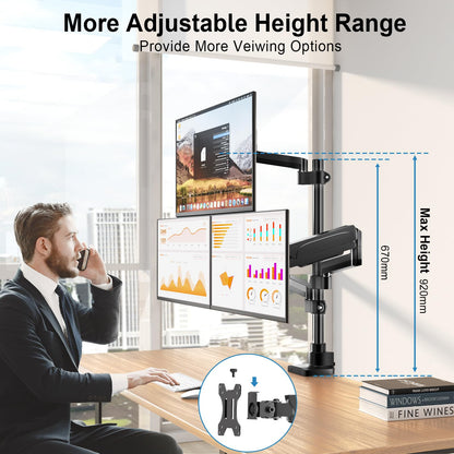 PUTORSEN Monitorhalterung 3 Monitore - 17-32 Zoll höhenverstellbar
