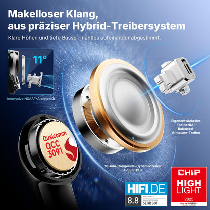 EarFun Air Pro 4+ Kopfhörer mit ANC, Hi-Res Audio, Bluetooth 6.0