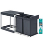 SONGMICS Mülleimer Küche, Mülltrennsystem für Unterschrank, 2 x 20 L, ausziehbar, grau