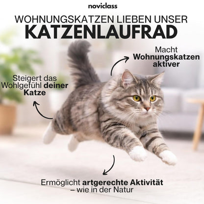 noviclass Katzenlaufrad Baghira XXL 132 cm Weiss für grosse Katzen
