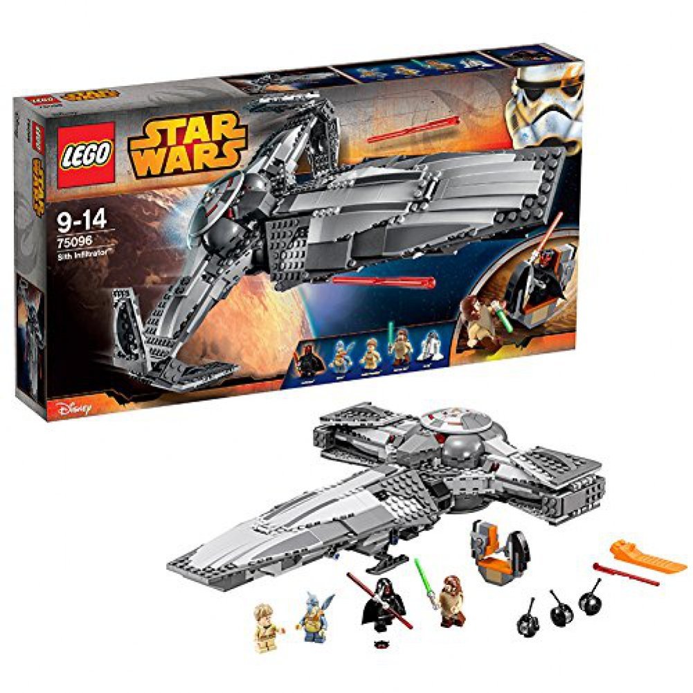 LEGO Star Wars Sith Infiltrator Konstruktionsset - 75096. Primär schwarzes, brick-built Modell des Sith Infiltrators. Dient der Montage des Raumschiffs.