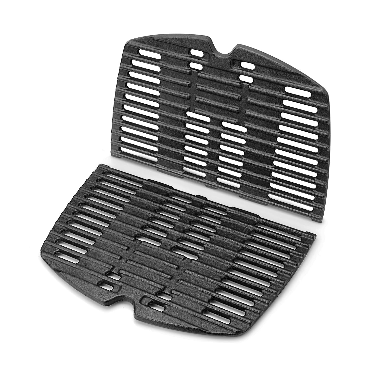 Vnierxful Grillrost Gusseisen für Weber Q100, Q1000, Q1200, 2er-Set, rechteckige Roste für kräftiges Anbraten