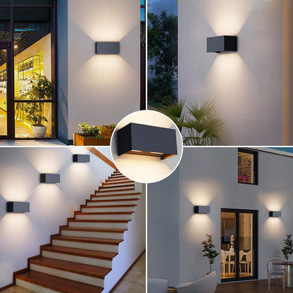 Klighten 24W LED Wandleuchte Innen/Aussen – Einstellbar, Anthrazit