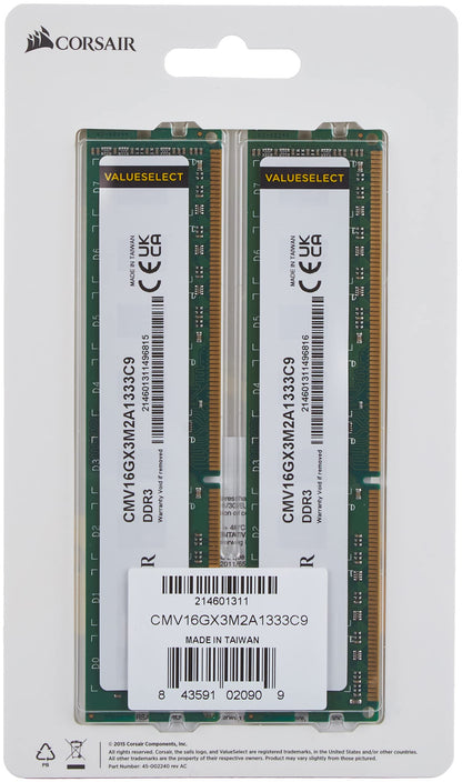 Corsair Value Select 16GB DDR3 1333 MHz CL9 Desktop RAM