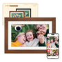 Frameo Digitaler WLAN Bilderrahmen 10.1 Zoll Walnussholz 32GB: Rechteckiger Rahmen aus Walnussholz, zeigt Fotos/Videos per WLAN.