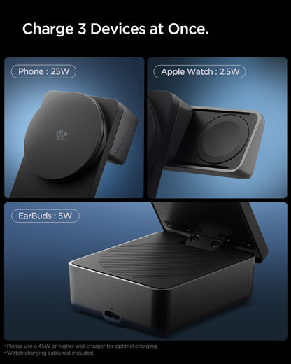 Spigen Essential Qi2.2 25W 3-in-1 MagSafe Ladestation faltbar