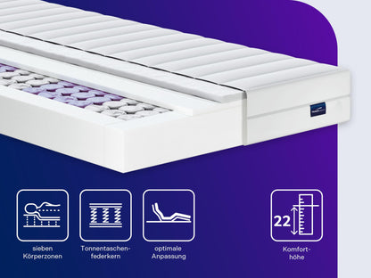 Traumnacht Orthopädische 7-Zonen Tonnentaschenfederkern – H3 120x200