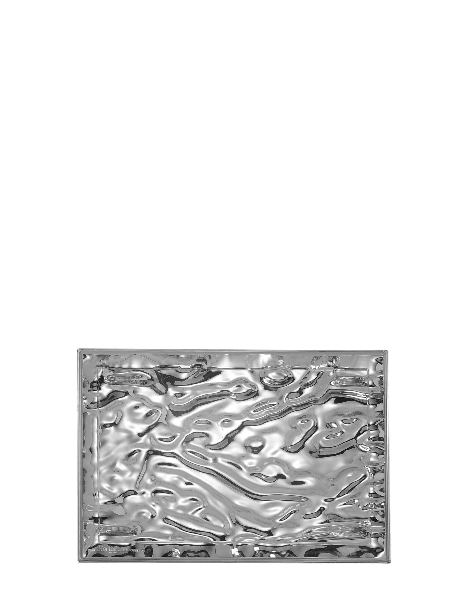 Kartell Dune Serviertablett 01201XX - Chromglanz Optik, ein flaches Serviertablett. Zum Servieren von Speisen und Getränken.