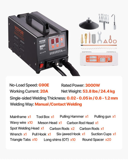 VEVOR Ausbeulspotter Punktschweissgerät GD90E 3 kW 3500 A